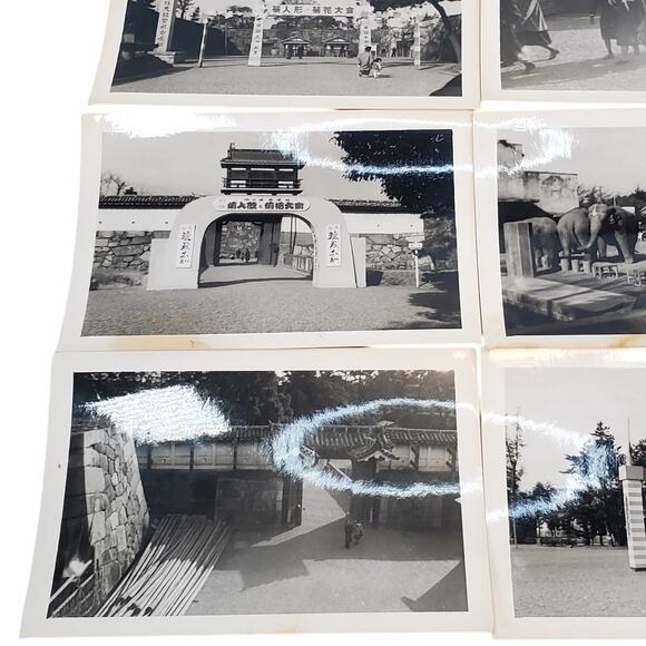 Vtg Gate of Nagoya Castle Lot of 7 Original Monochrome Photography 3" x 5" - Picture 4 of 11